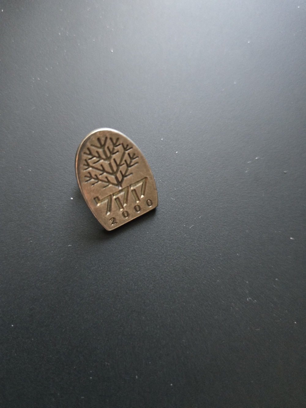 Metal Tree Emblem Pin - Hebrew Text